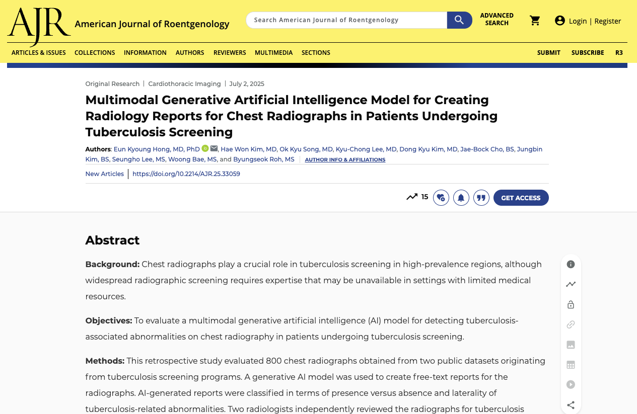 Third paper published in AJR